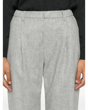 Brunello Cucinelli メランジ風プリーツ入りテーパードパンツ - グレー - サムネイル5