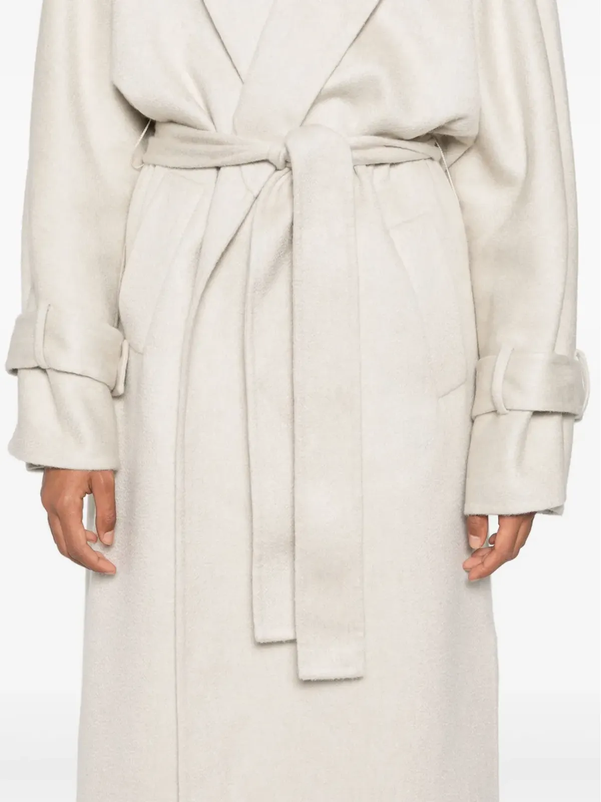 Brunello Cucinelli カシミヤ ベルテッド ミディコート - 画像5