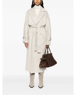 Brunello Cucinelli カシミヤ ベルテッド ミディコート - サムネイル2