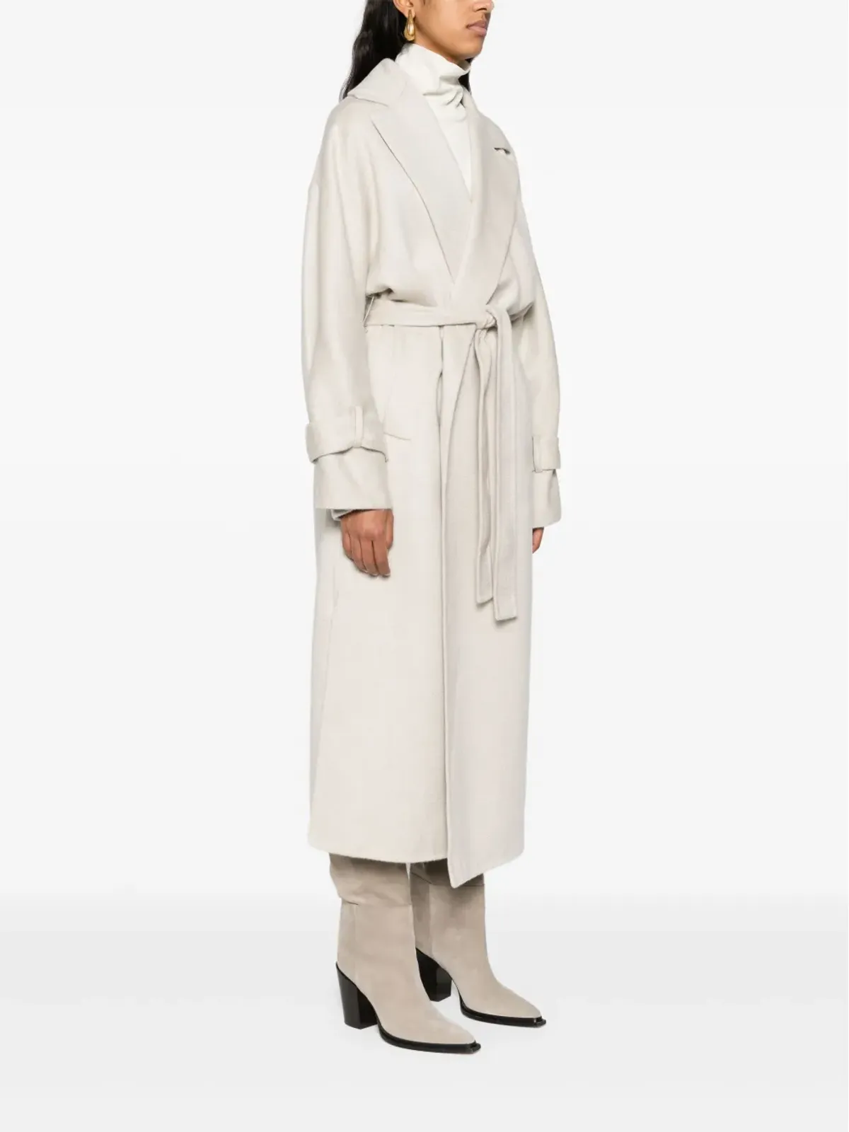 Brunello Cucinelli カシミヤ ベルテッド ミディコート - 画像3