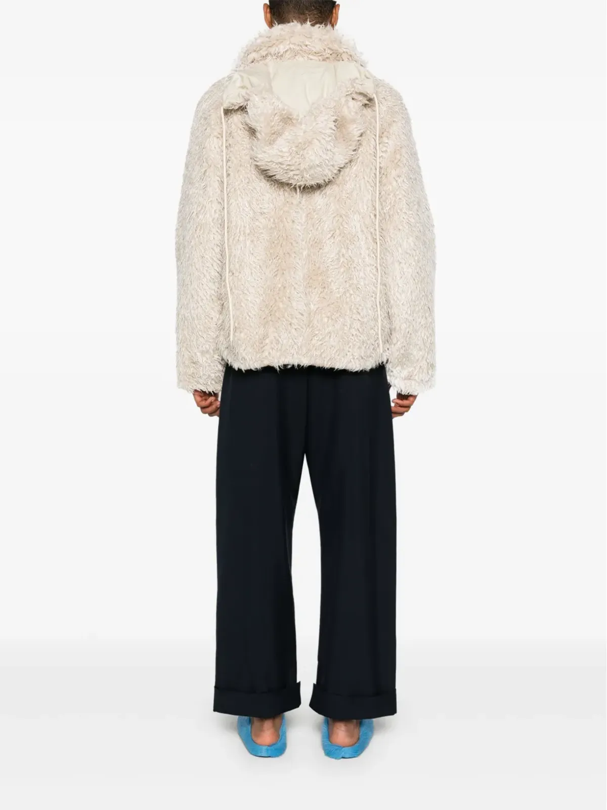 Marni ロゴパッチ入りフェイクシェアリングジャケット - 画像4