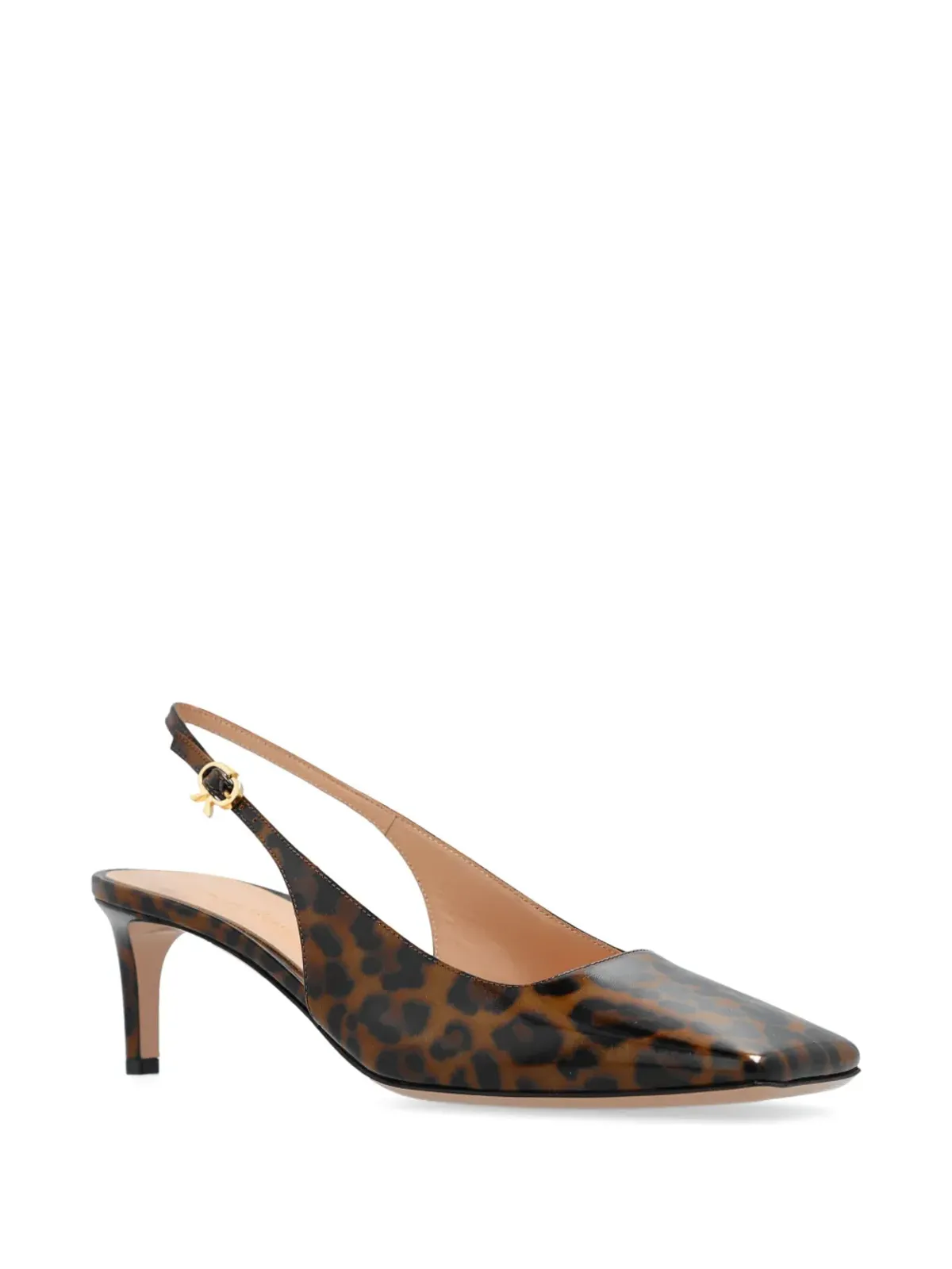 Gianvito Rossi クリスティーナ・スリング 55mm アニマルプリントパンプス - ブラウン - 画像2