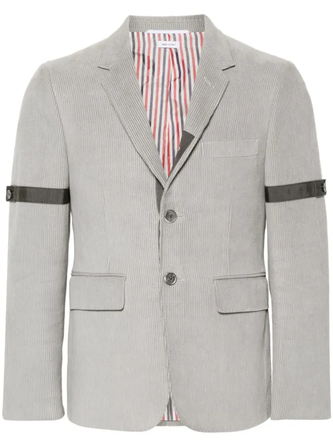 Thom Browne Thom Browne グレー コーデュロイ シングルブレスト ブレザーの商品画像