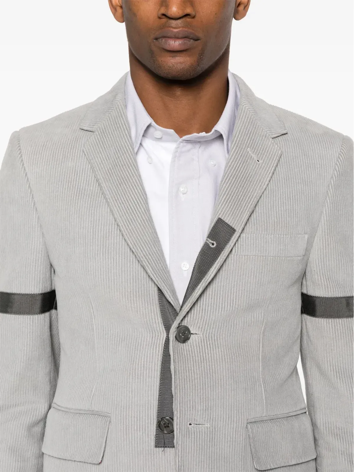 Thom Browne グレー コーデュロイ シングルブレスト ブレザー - 画像5