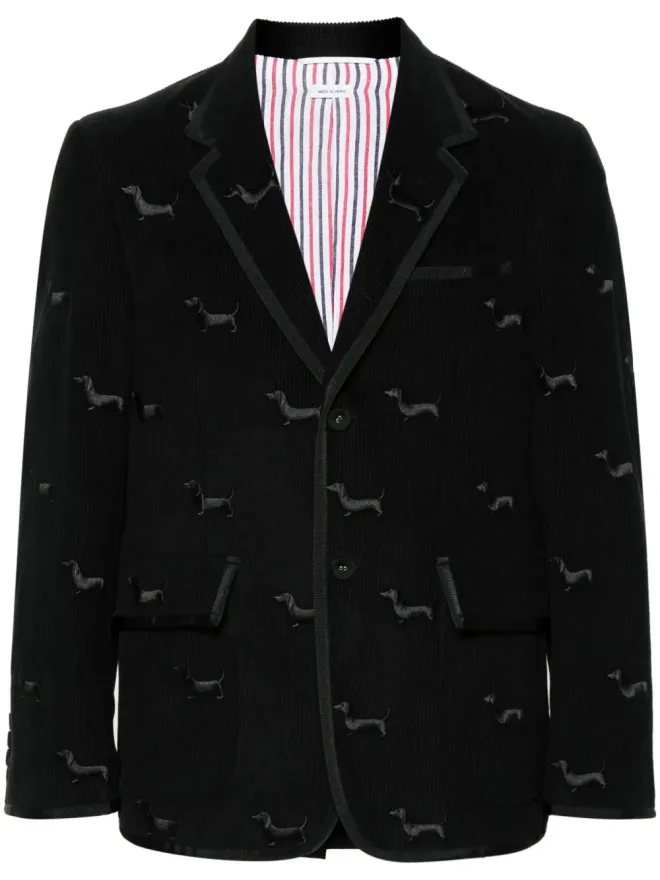 Thom Browne Thom Browne ヘクター・モチーフ コーデュロイ ブレザー - ブラックの商品画像