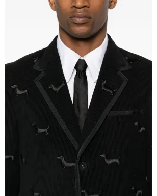 Thom Browne ヘクター・モチーフ コーデュロイ ブレザー - ブラック - サムネイル5