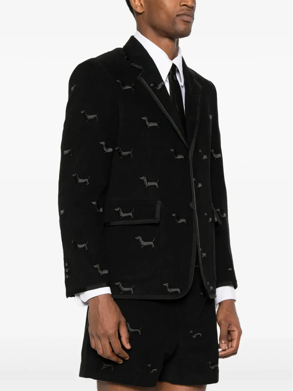 Thom Browne ヘクター・モチーフ コーデュロイ ブレザー - ブラック - 画像3