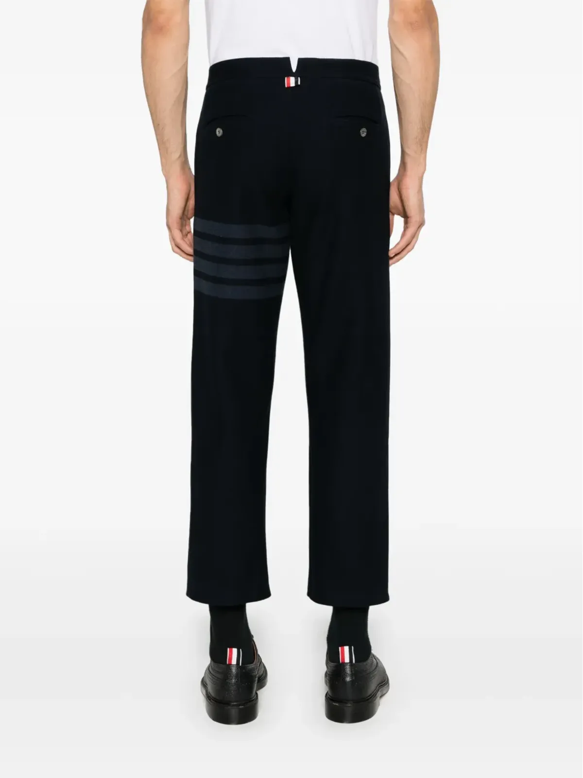 Thom Browne ミッドライズ ツイル テーパード トラウザー ブルー - 画像4