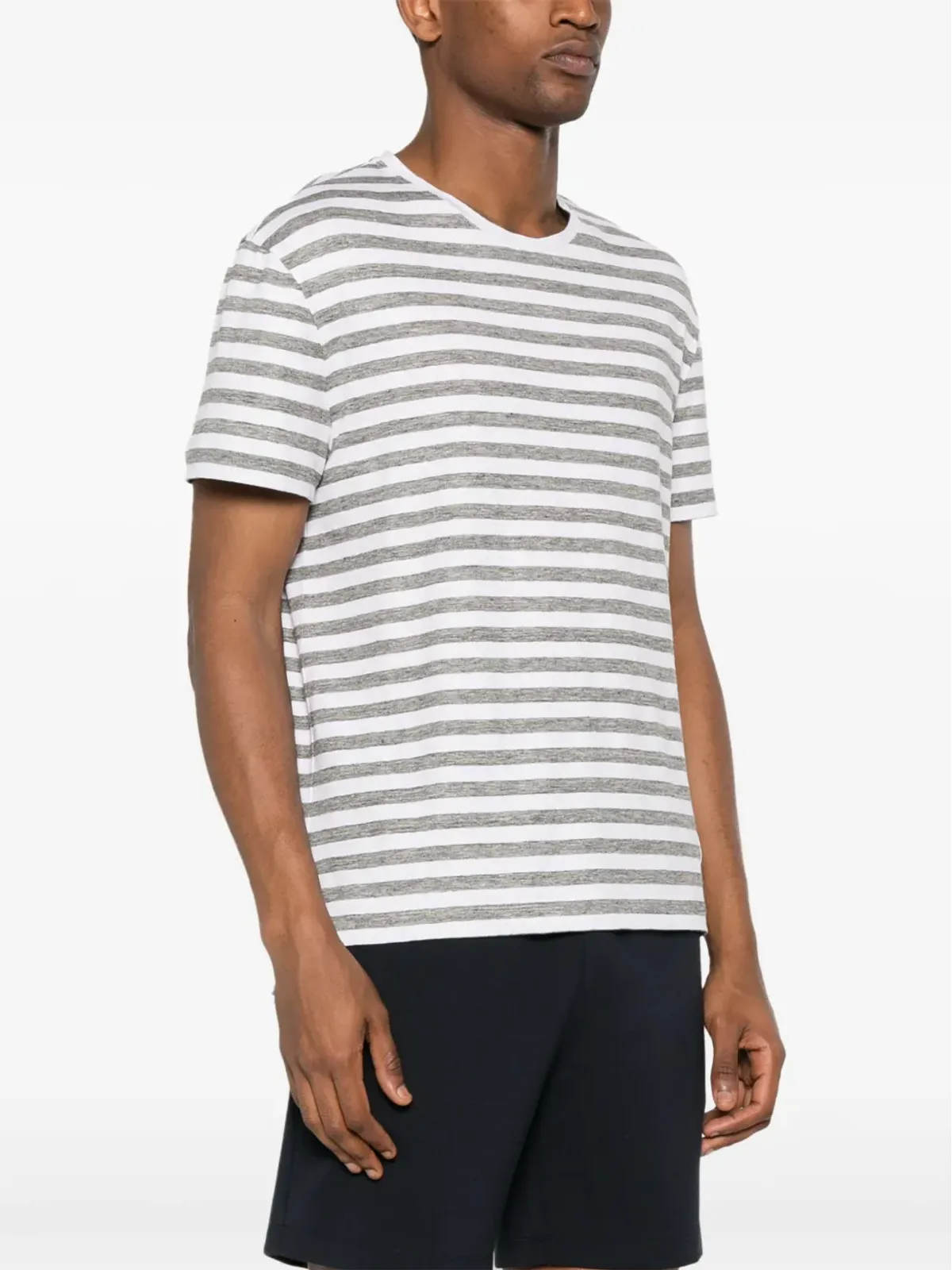 Thom Browne ストライプ入りリネンTシャツ ホワイト - 画像3