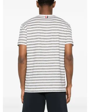 Thom Browne ストライプ入りリネンTシャツ ホワイト - サムネイル4