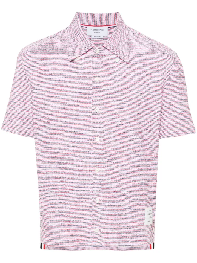Thom Browne Thom Browne RWBストライプのツイードシャツ - レッドの商品画像