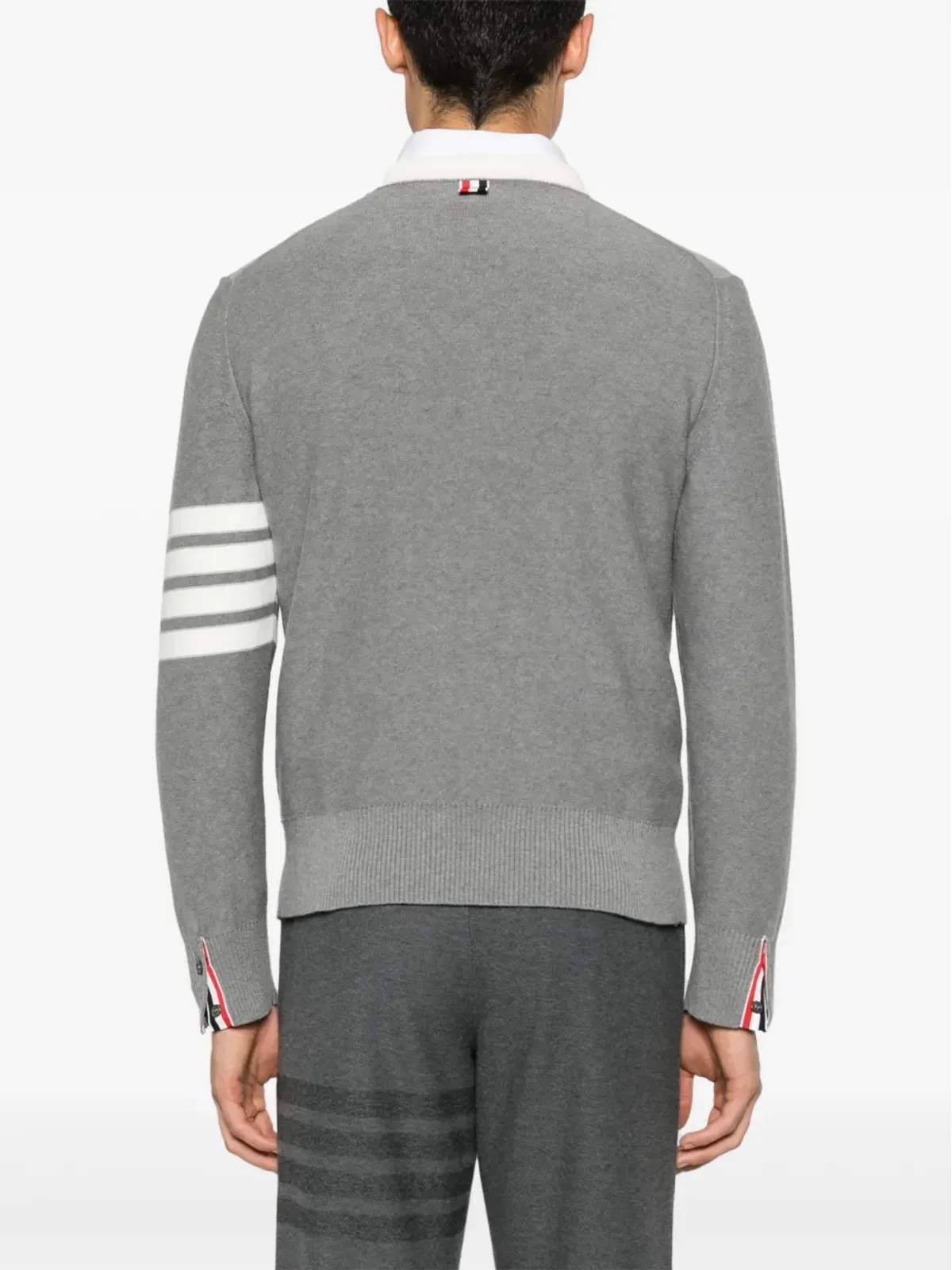 Thom Browne ヘクター インターシャ編み セーター グレー - 画像4