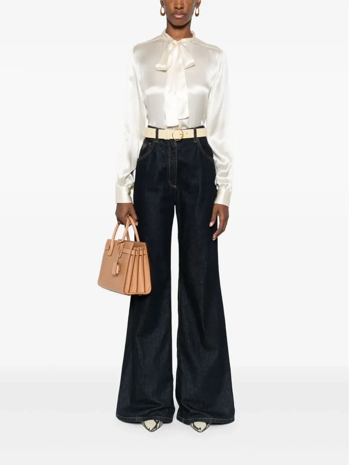 TOM FORD パッシーボウカラー シルクシャツ - 画像2