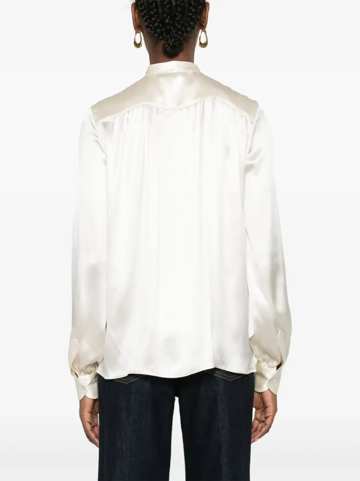TOM FORD パッシーボウカラー シルクシャツ - 画像4