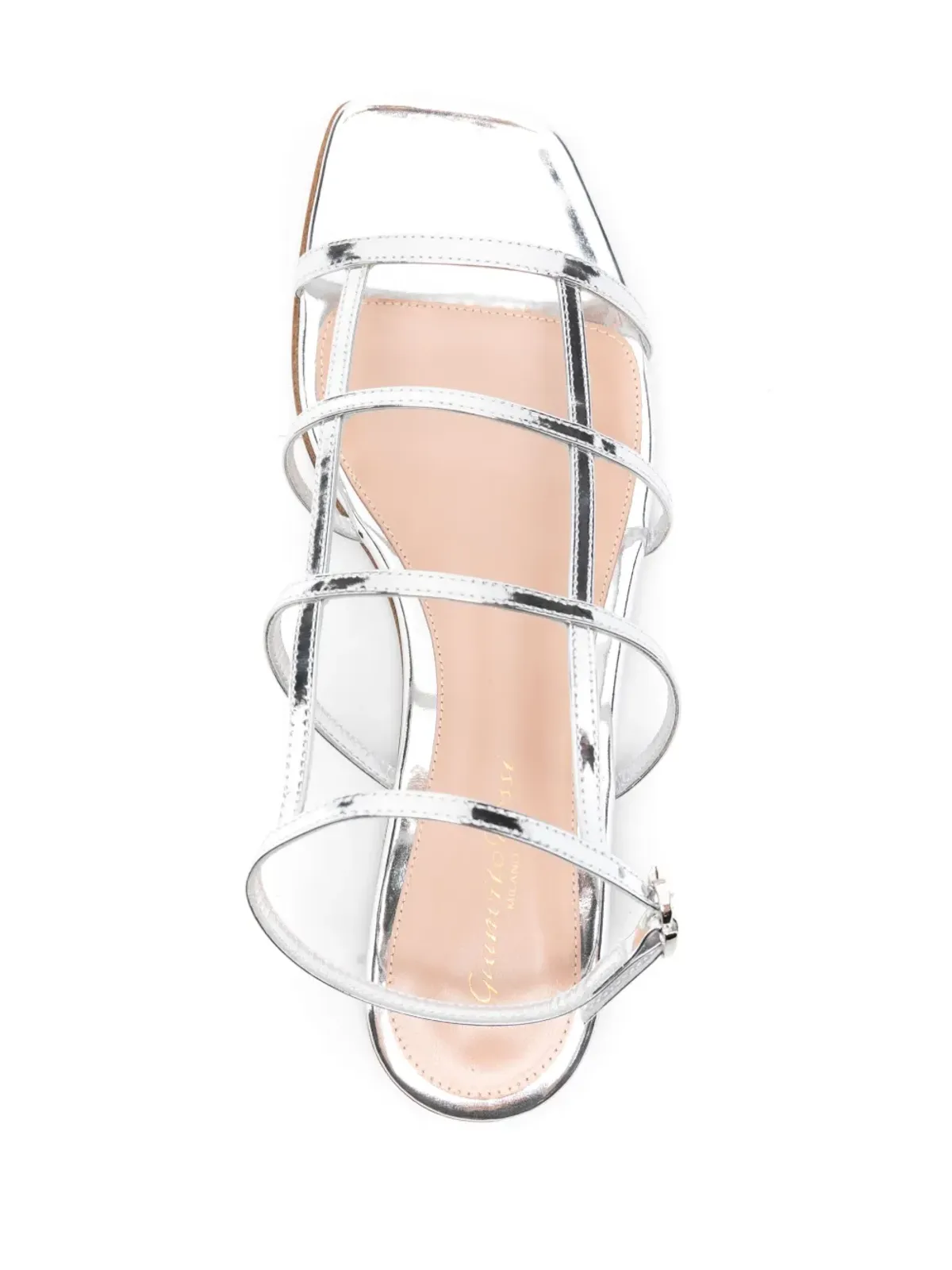 Gianvito Rossi メタリックレザー フラットサンダル - シルバー - 画像4