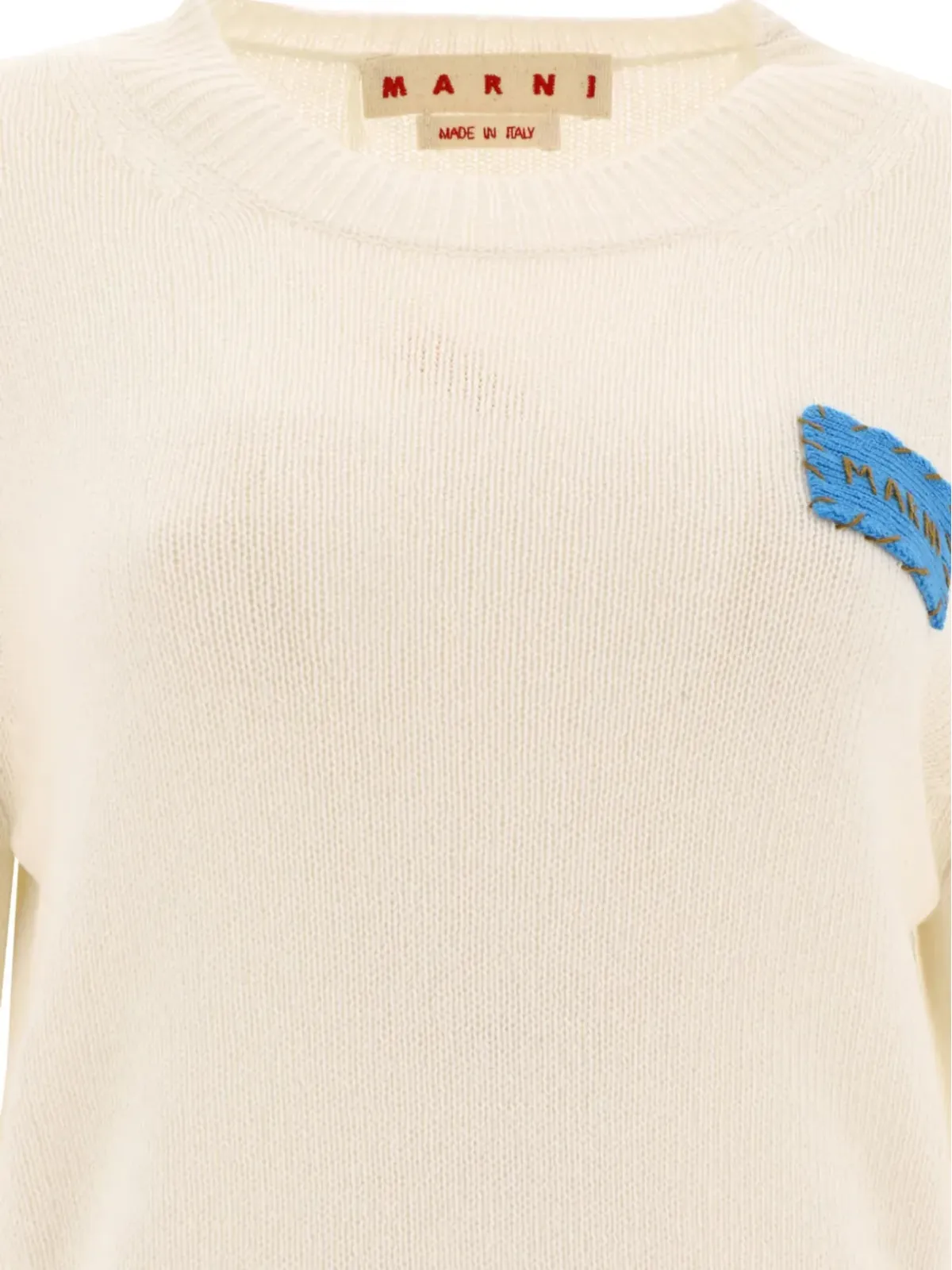 Marni ロゴアップリケ付きカシミヤセーター - ニュートラルカラー - 画像3