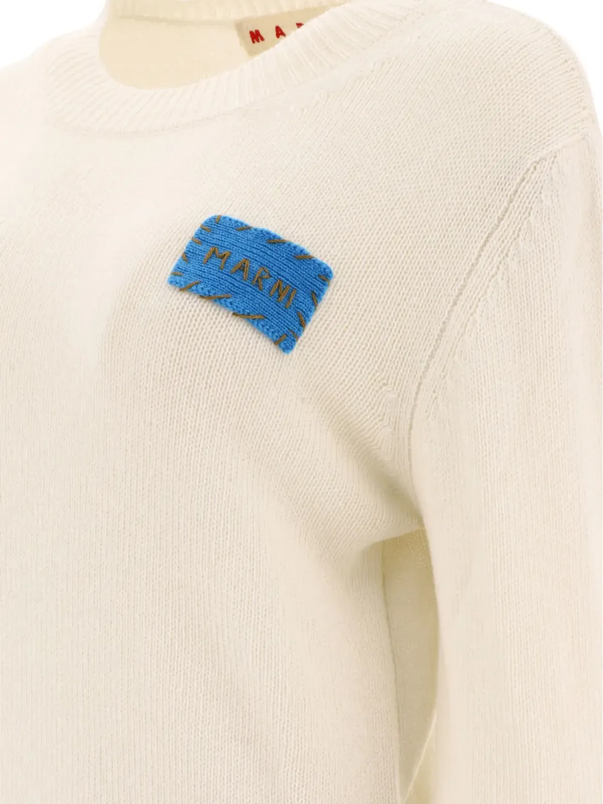 Marni ロゴアップリケ付きカシミヤセーター - ニュートラルカラー - 画像4