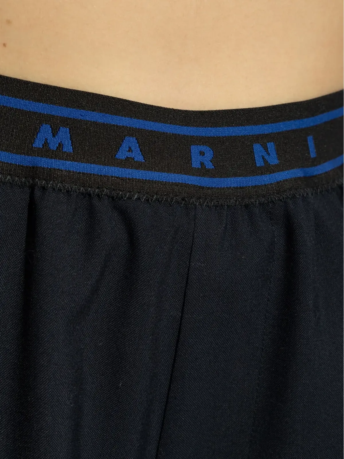 Marni ワイドレッグ ヴァージンウール パンツ ブルー - 画像5