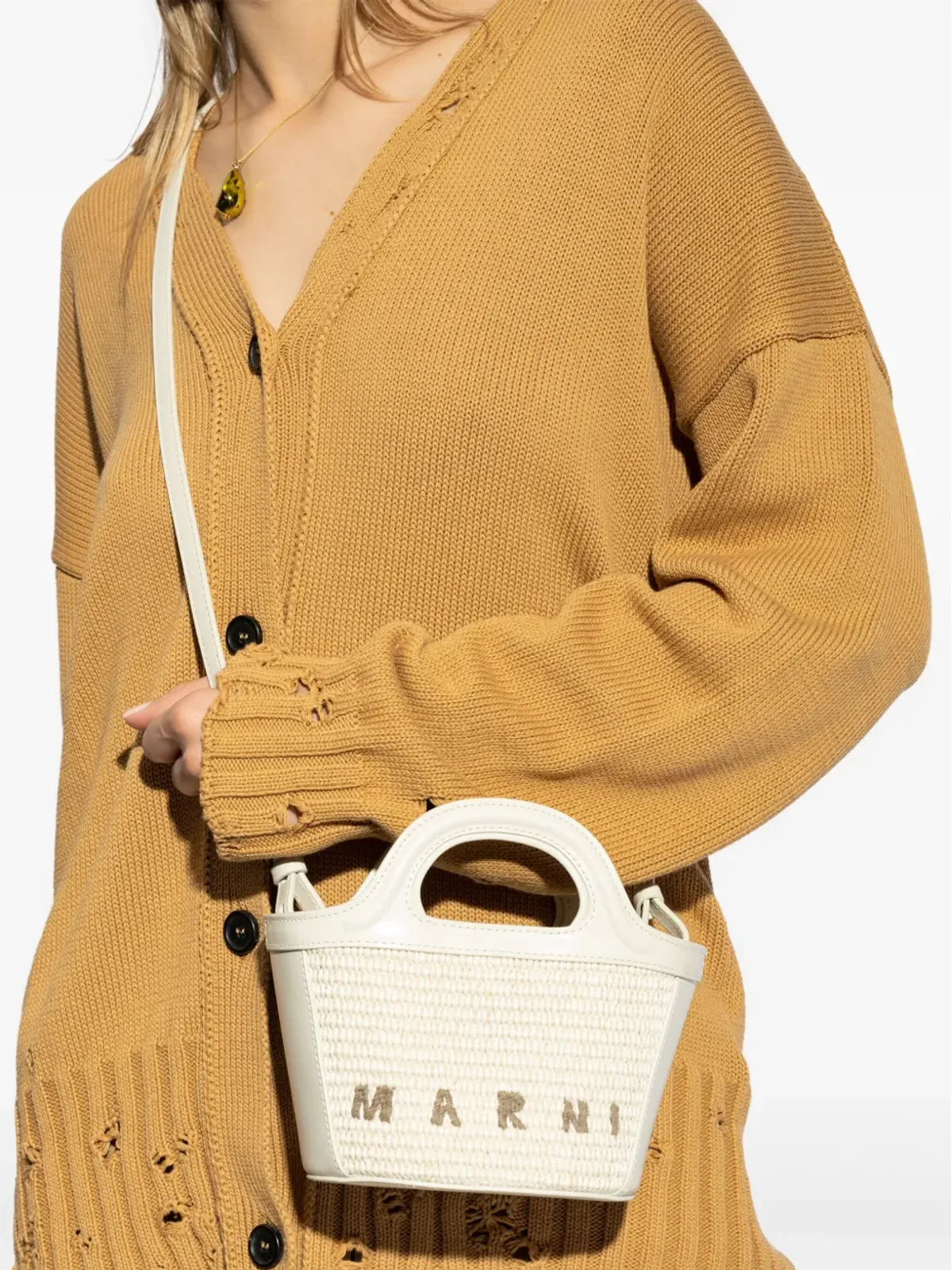 Marni ミクロ Tropicalia ロゴ刺繍 トートバッグ - 画像2