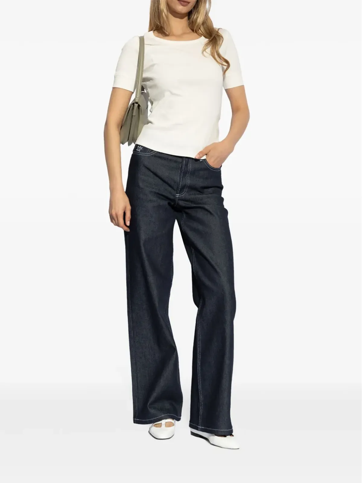 A.P.C. ケイティ・ホームズ ワイドレッグジーンズ ブルー - 画像2