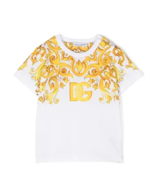 Dolce & Gabbana Kids クチュールプリント コットンTシャツ - ホワイト - サムネイル1