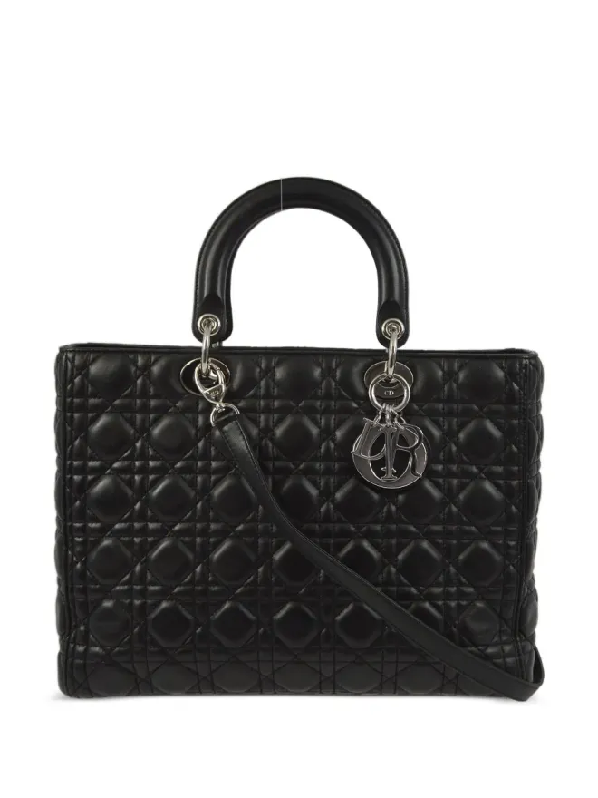 Christian Dior Pre-Owned Christian Dior ビンテージ カナージュ レディ Dior ツーウェイ ハンドバッグ - ブラックの商品画像