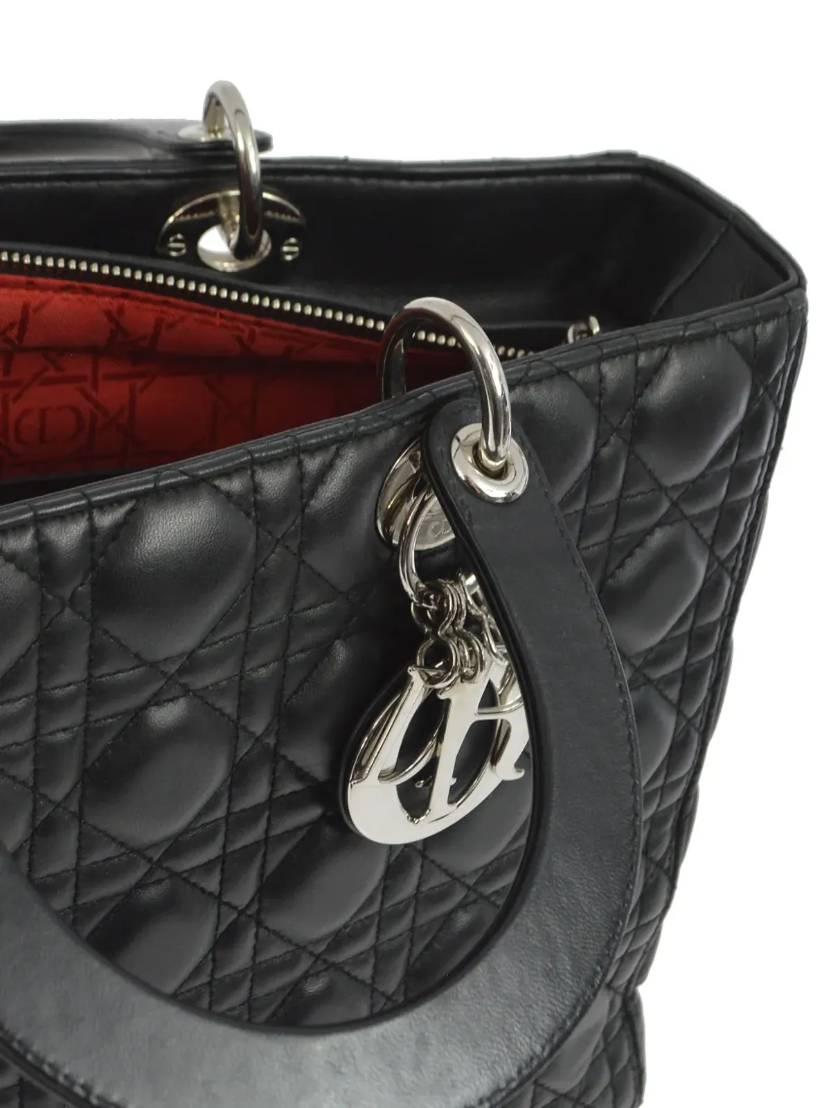 Christian Dior ビンテージ カナージュ レディ Dior ツーウェイ ハンドバッグ - ブラック - 画像4