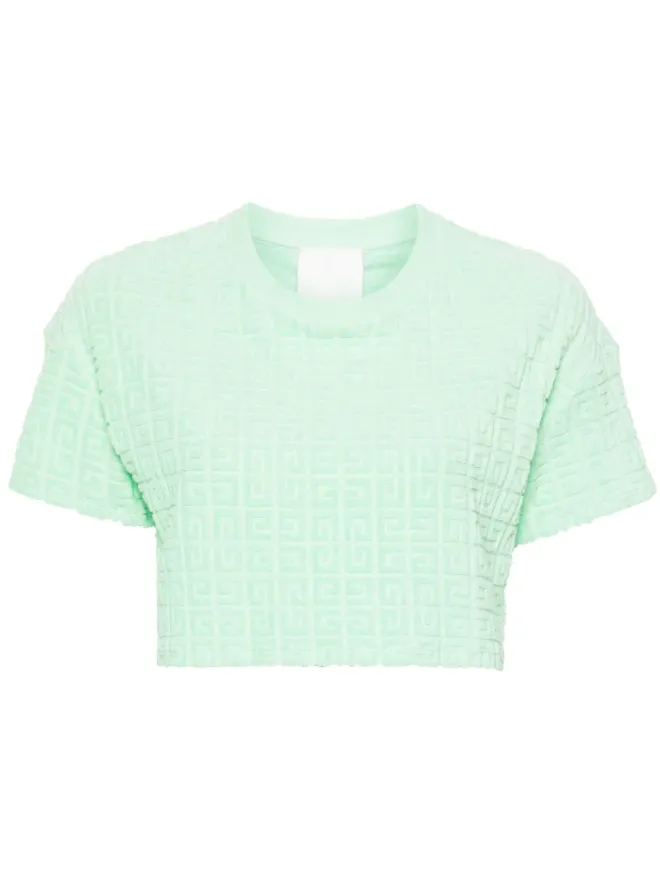 Givenchy Givenchy 4Gモチーフ クロップドTシャツ - グリーンの商品画像