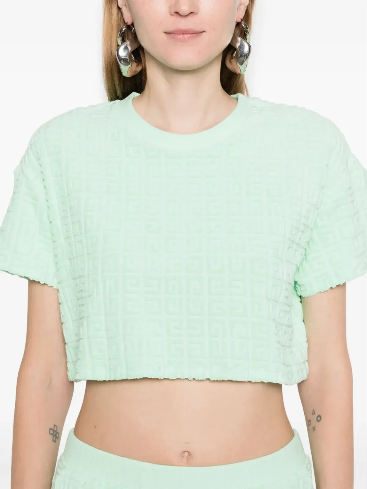 Givenchy 4Gモチーフ クロップドTシャツ - グリーン - 画像5