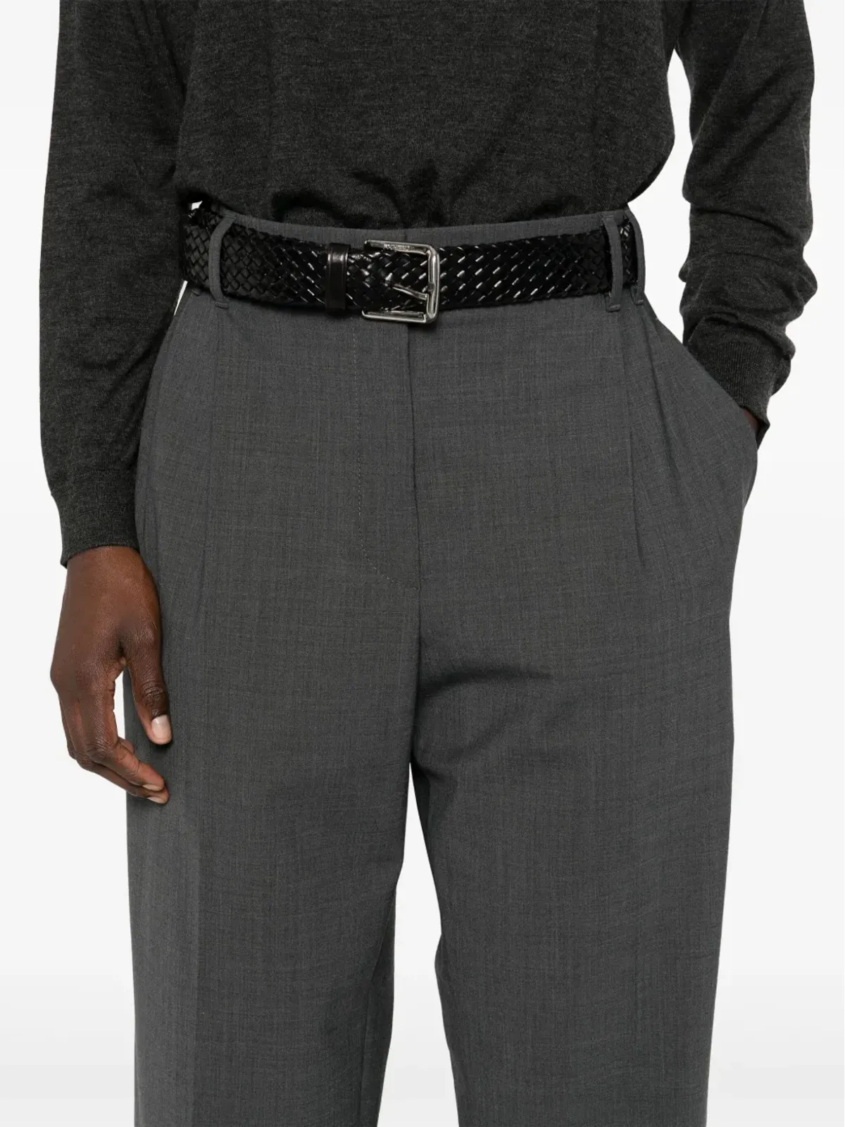 Brunello Cucinelli プリーツディテールパンツ グレー - 画像5