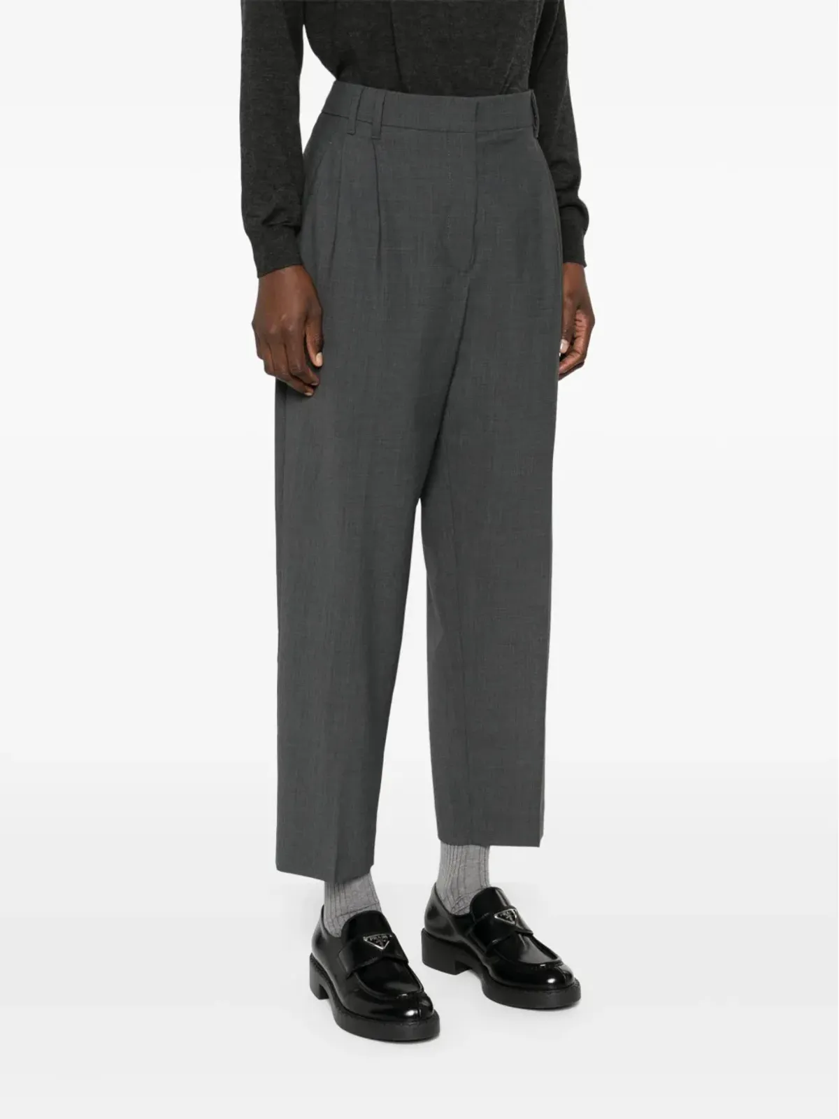 Brunello Cucinelli プリーツディテールパンツ グレー - 画像3