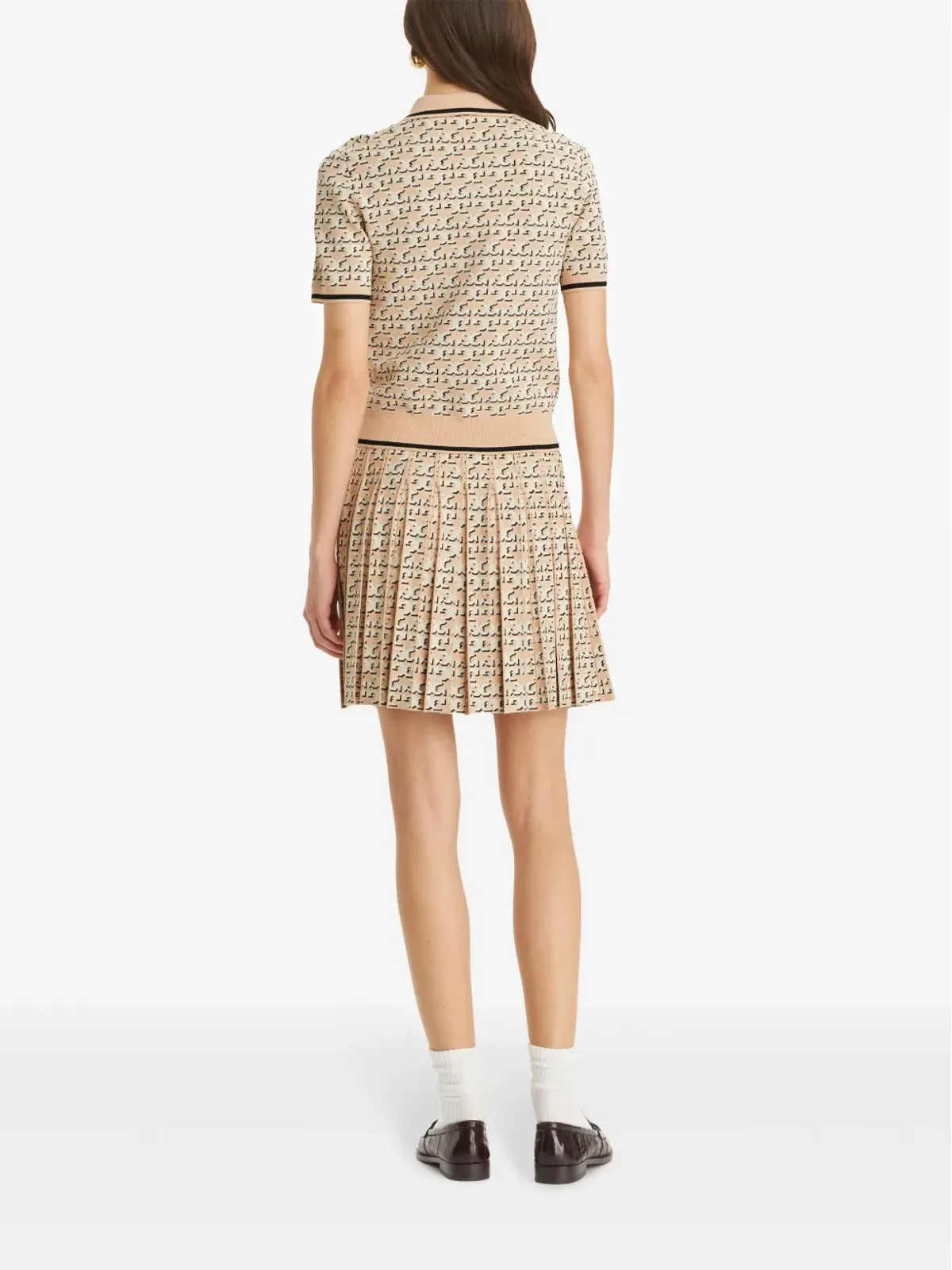 Tory Burch monogram jacquard polo top - 画像3