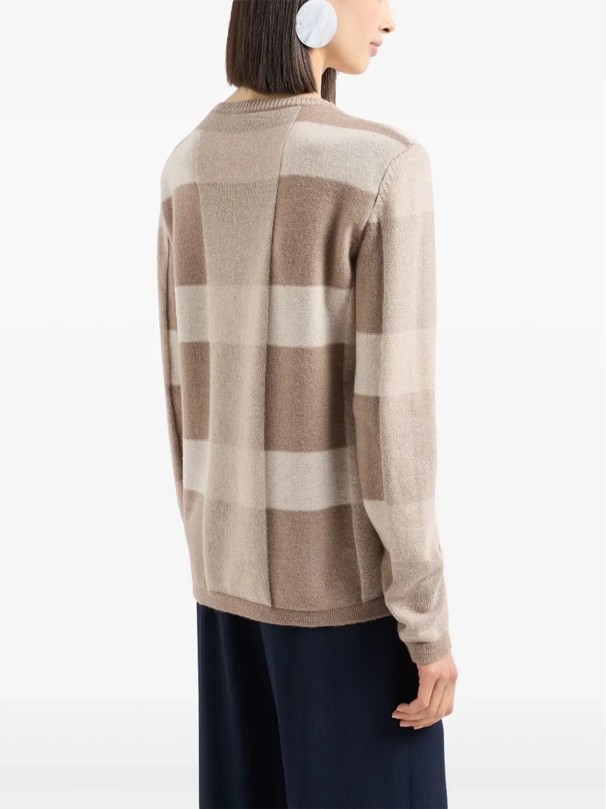 Emporio Armani アイコンチェック柄セーター - ニュートラルカラー - 画像3