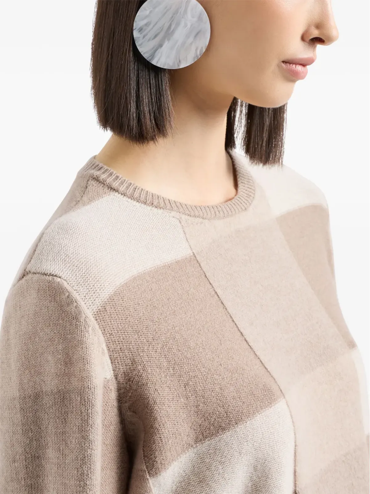 Emporio Armani アイコンチェック柄セーター - ニュートラルカラー - 画像4