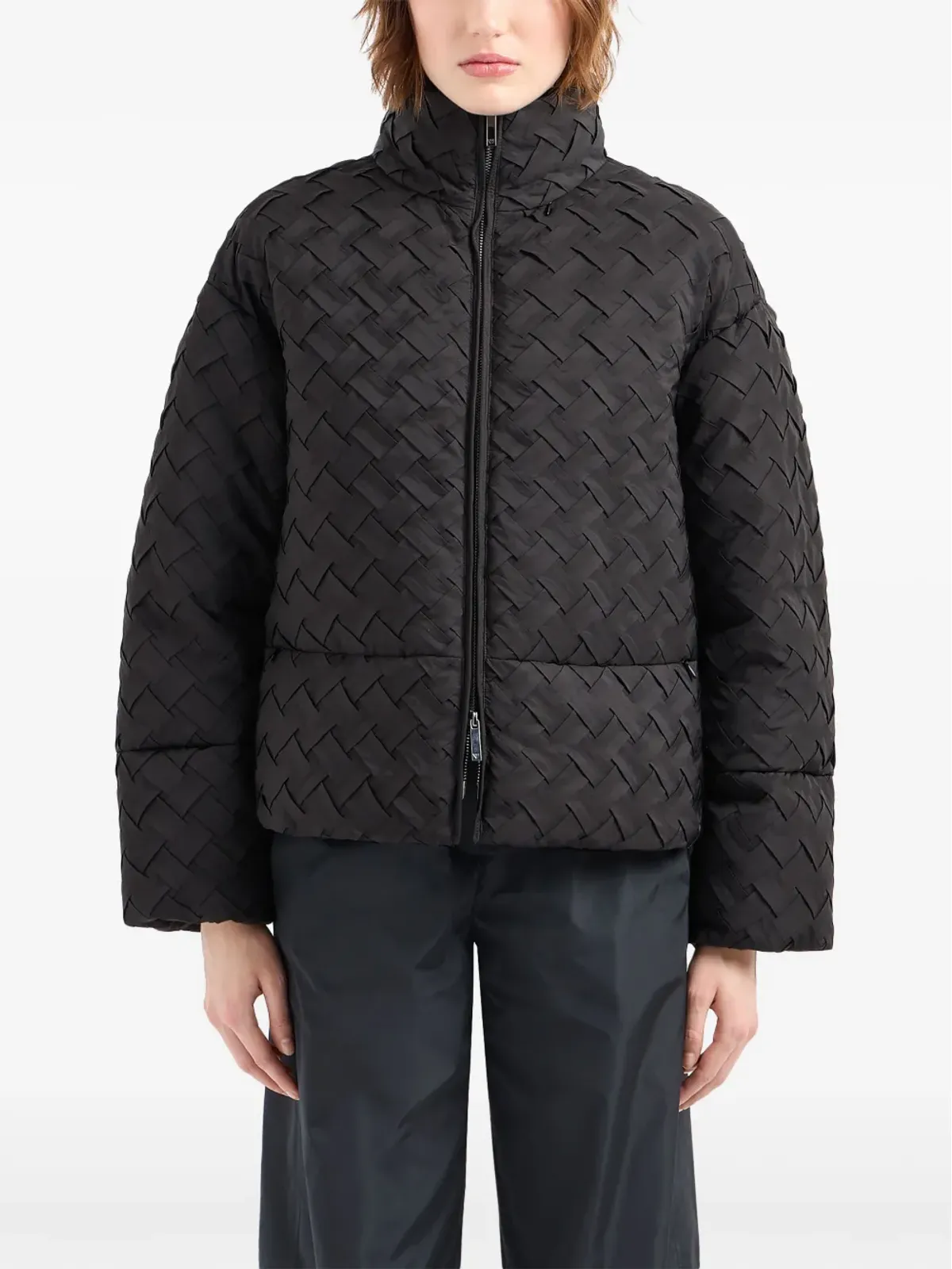 Emporio Armani バスケット編み ハイネック ジャケット - 画像2