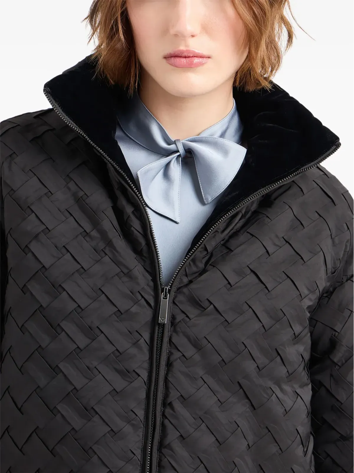 Emporio Armani バスケット編み ハイネック ジャケット - 画像4