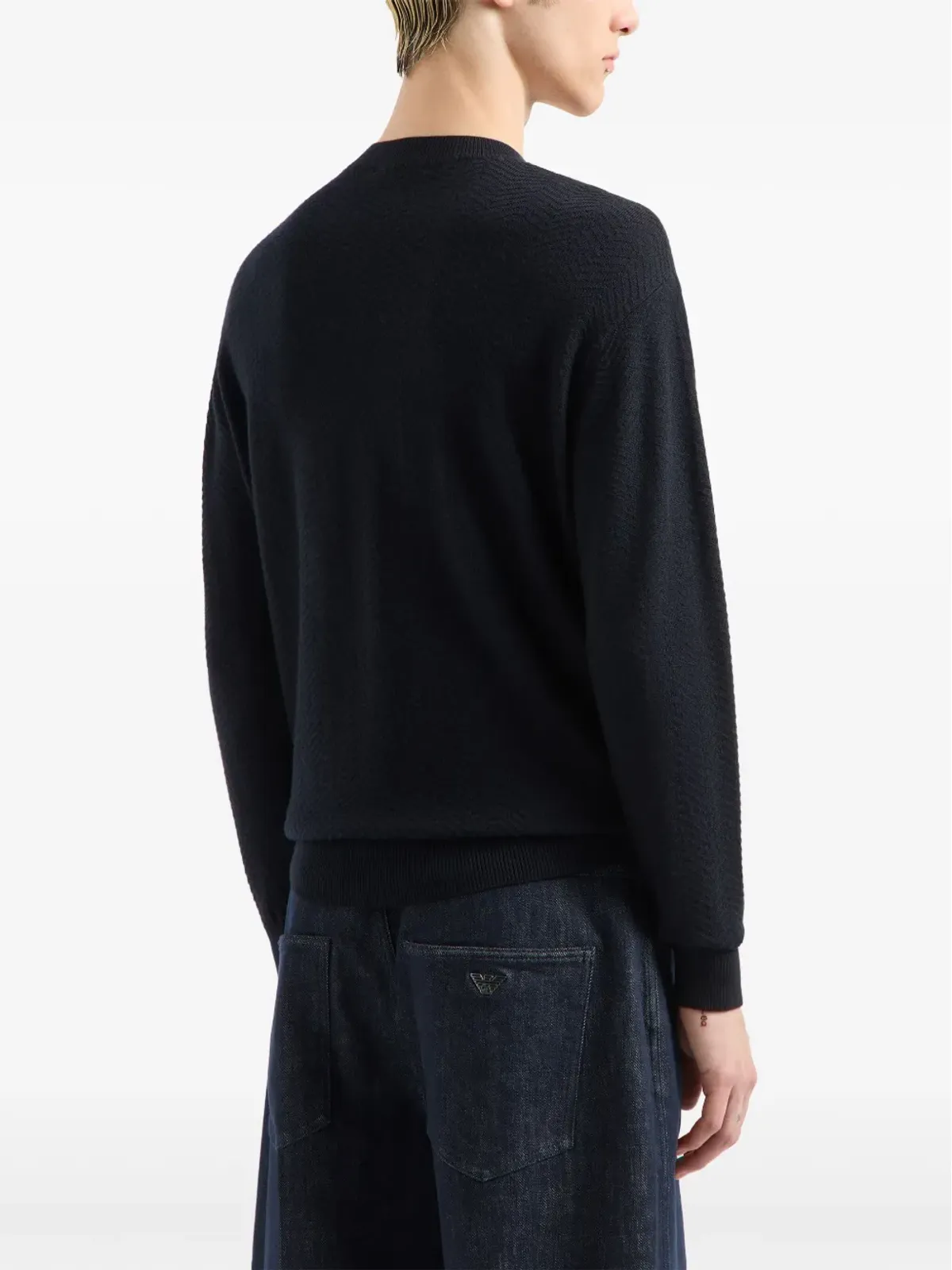 Emporio Armani チェボン柄ニットセーター - 画像3