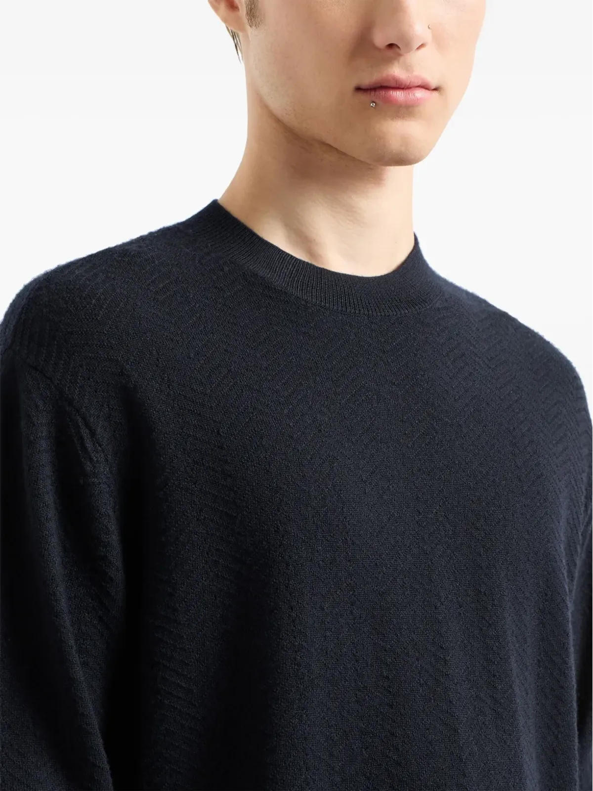 Emporio Armani チェボン柄ニットセーター - 画像4