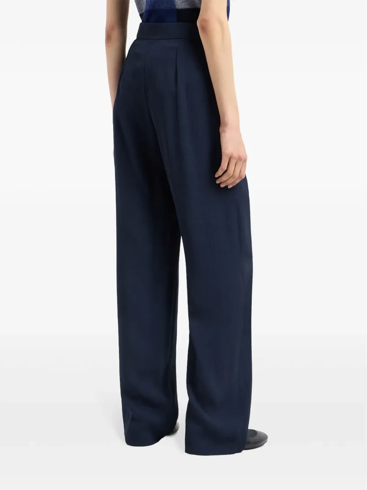 Emporio Armani ハイウエスト細リブパンツ - ブルー - 画像3