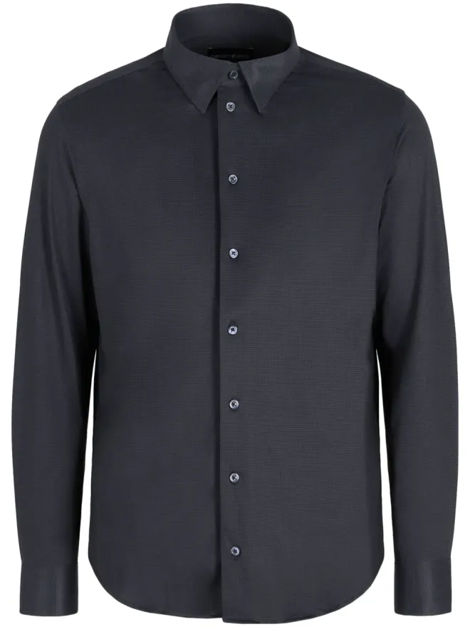Emporio Armani Emporio Armani サテン仕上げシャツ - ブラックの商品画像