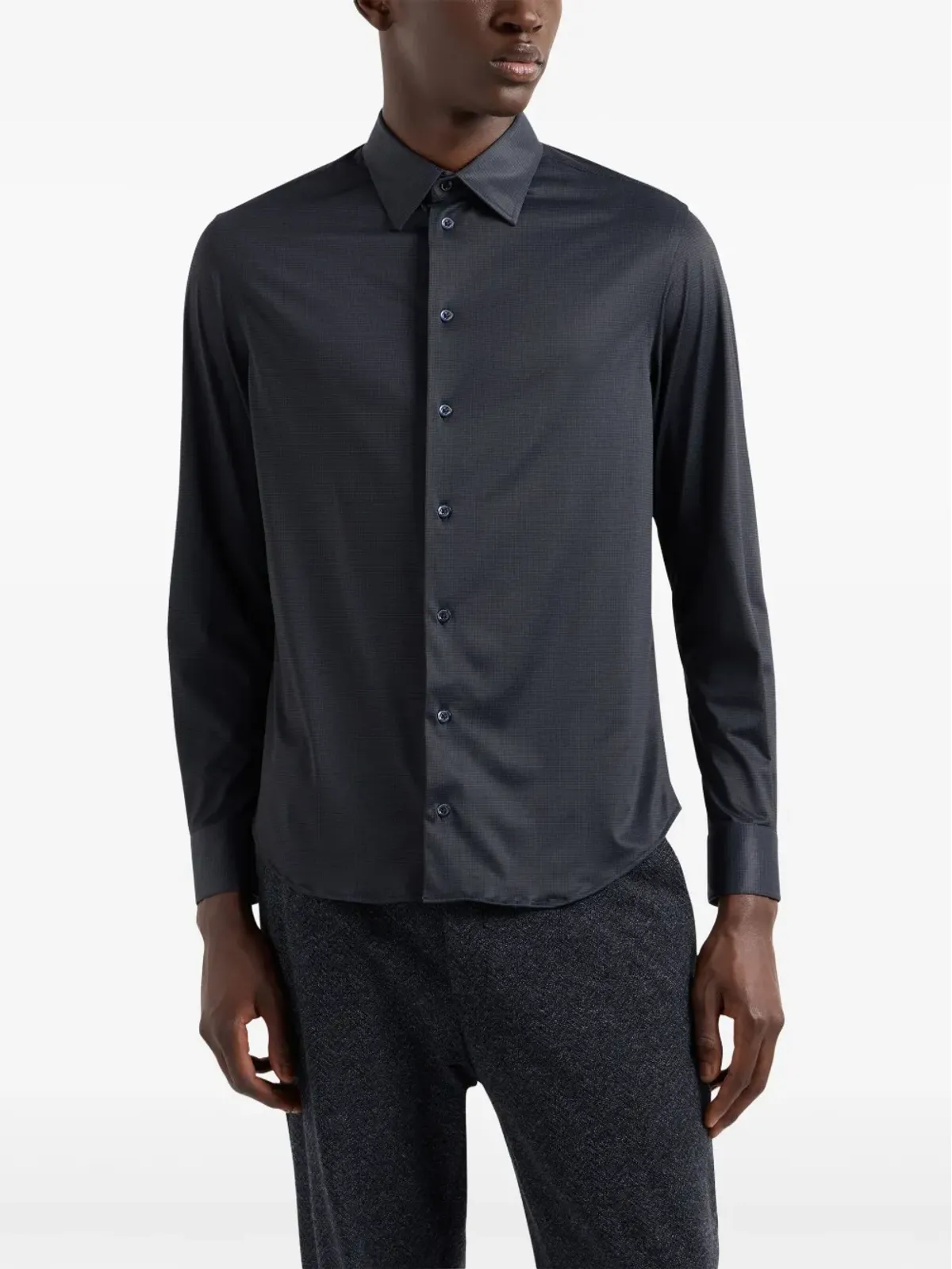 Emporio Armani サテン仕上げシャツ - ブラック - 画像2