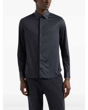Emporio Armani サテン仕上げシャツ - ブラック - サムネイル2