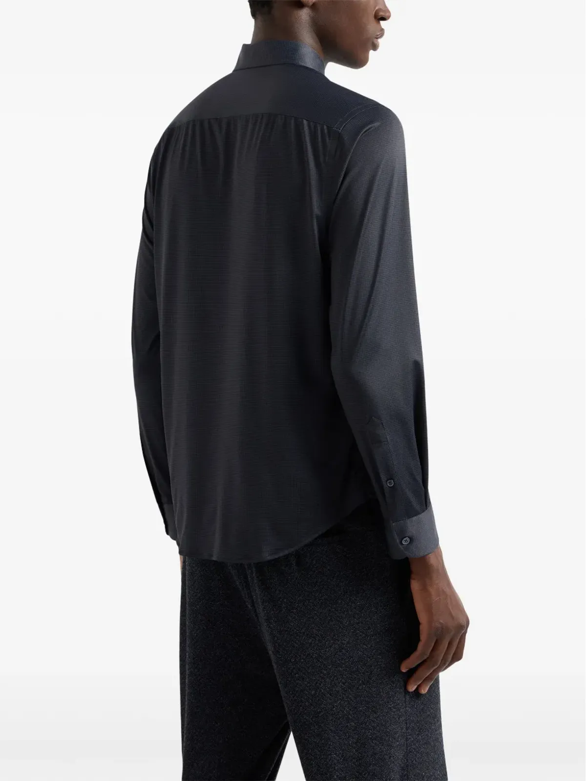 Emporio Armani サテン仕上げシャツ - ブラック - 画像3