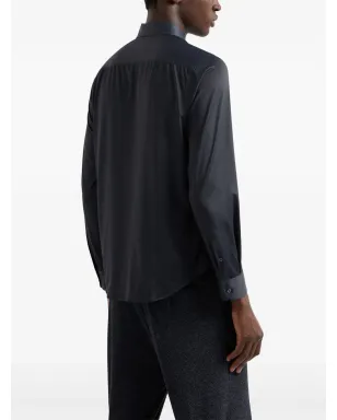Emporio Armani サテン仕上げシャツ - ブラック - サムネイル3