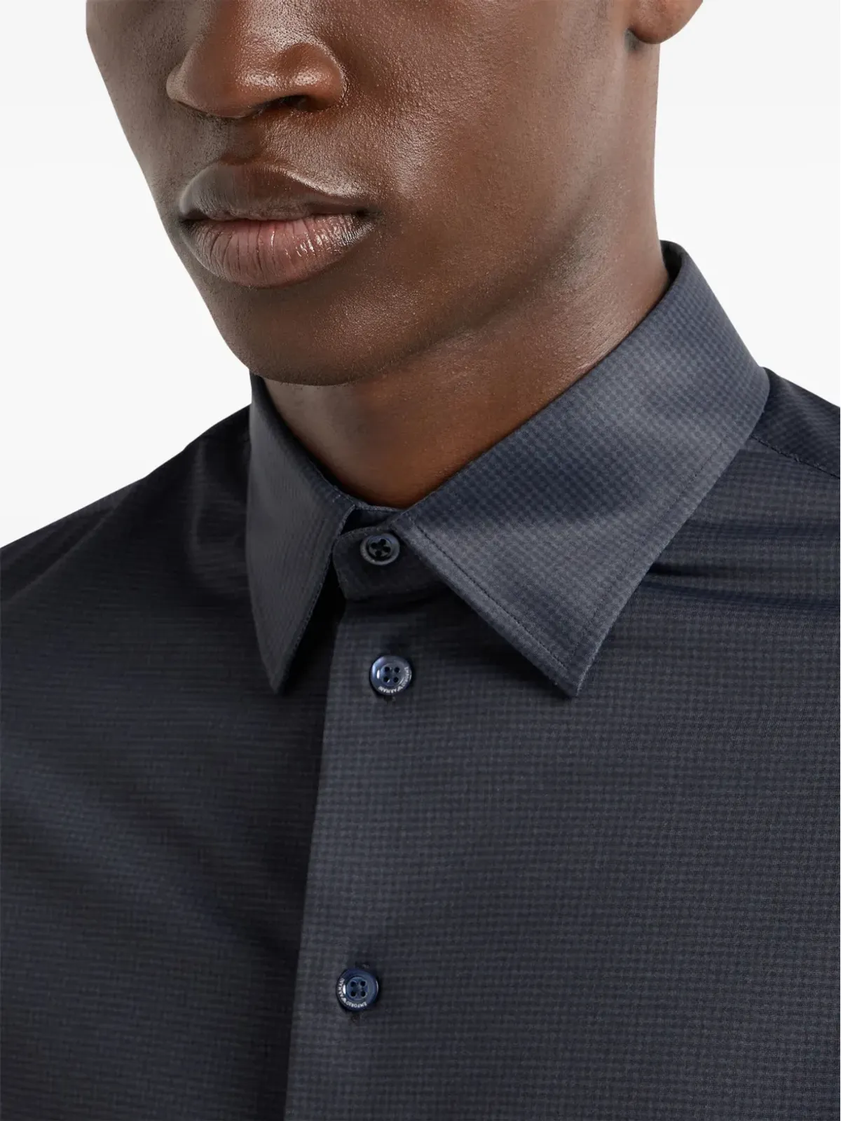 Emporio Armani サテン仕上げシャツ - ブラック - 画像4