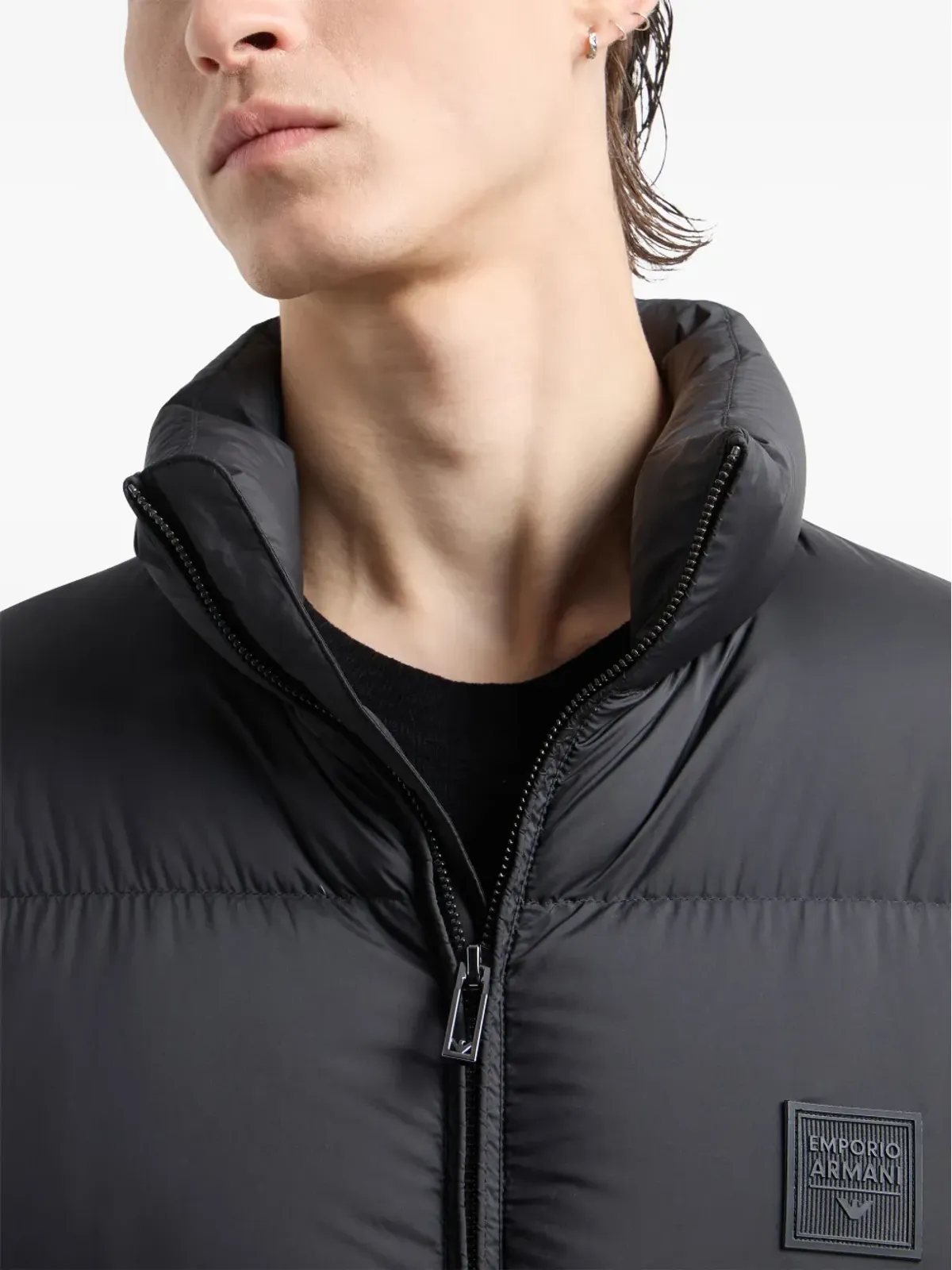 Emporio Armani ロゴパッチ付き ダウンジャケット - 画像4