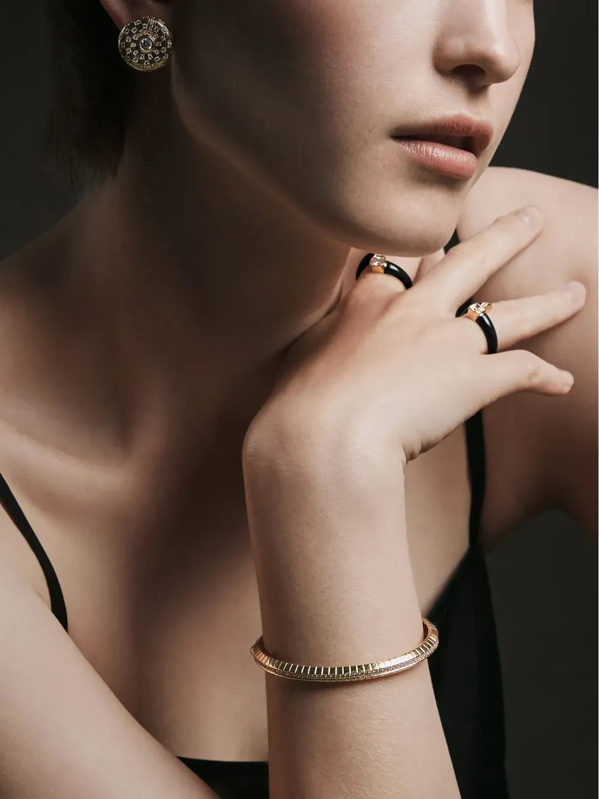 LOEV 18K リサイクル イエローゴールド エタニティ ダイヤモンド ブレスレット - 画像3