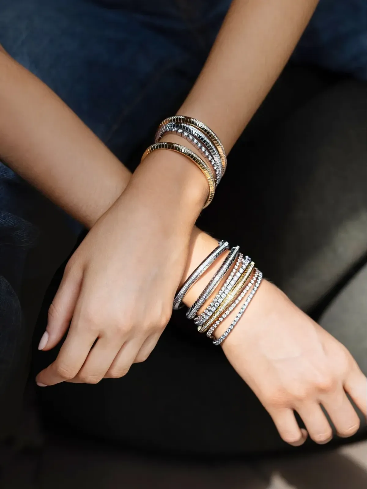 LOEV 18K white gold Eternity diamond bracelet - Grey - 画像3