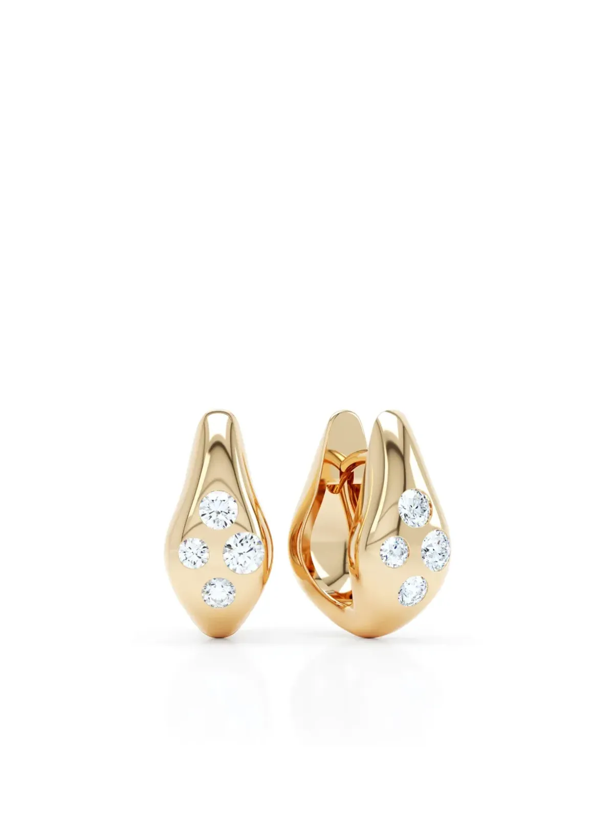 LOEV 14kt recycled yellow gold Curve diamond earrings - 画像2