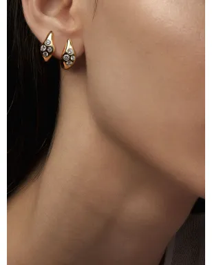 LOEV 14kt recycled yellow gold Curve diamond earrings - サムネイル4